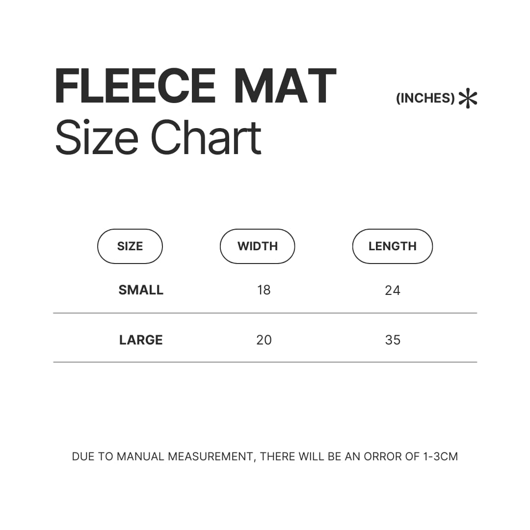 Fleece Mat Size Chart - Power Rangers Mall