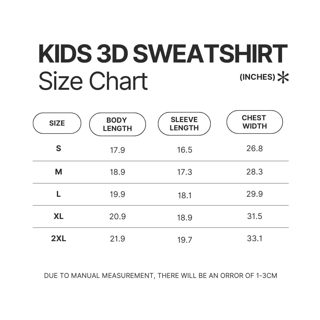 Product size chart