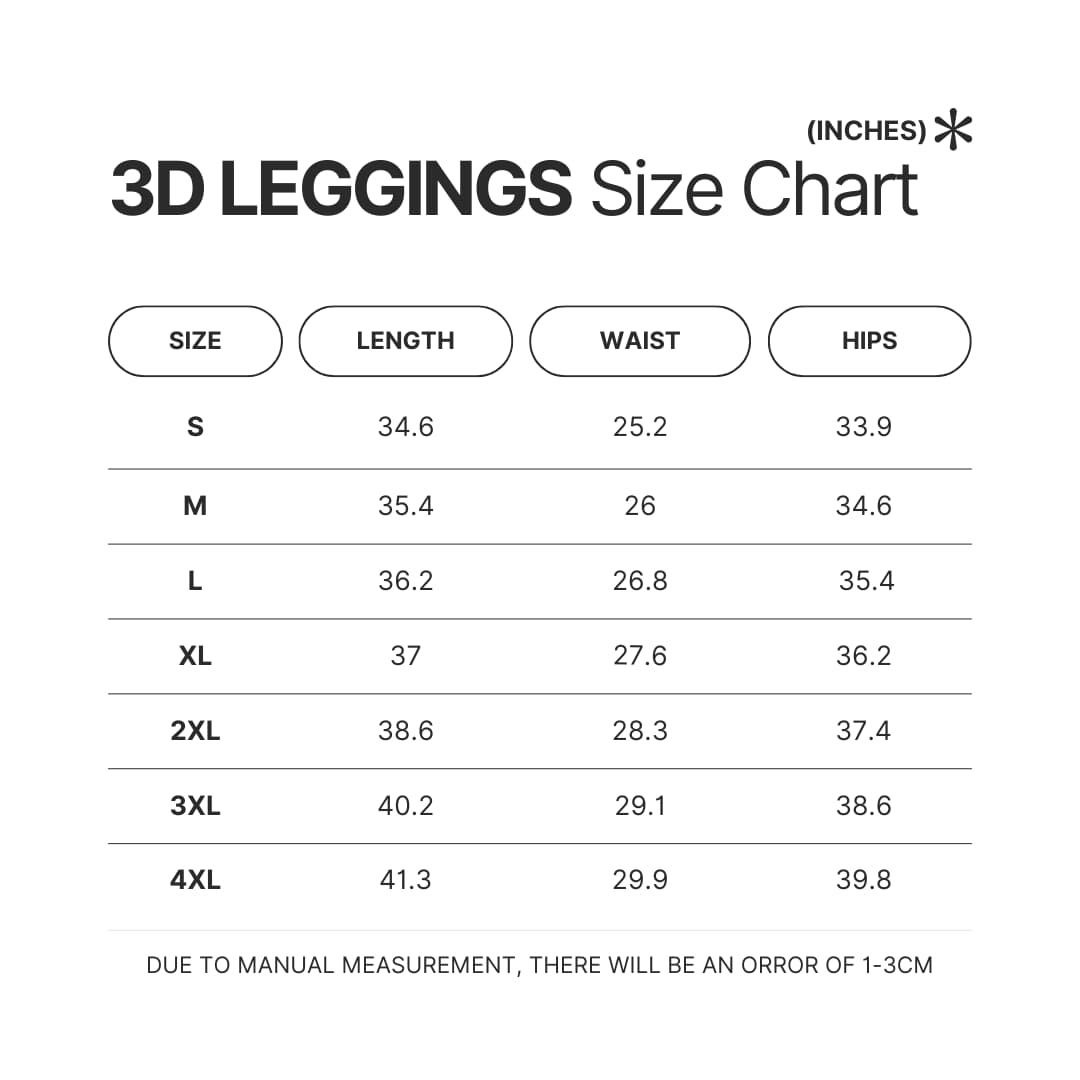 Leggings Size Chart - Power Rangers Store