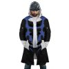 Blue Psycho Rangers AOP Hooded Cloak Coat FRONT Mockup - Power Rangers Mall