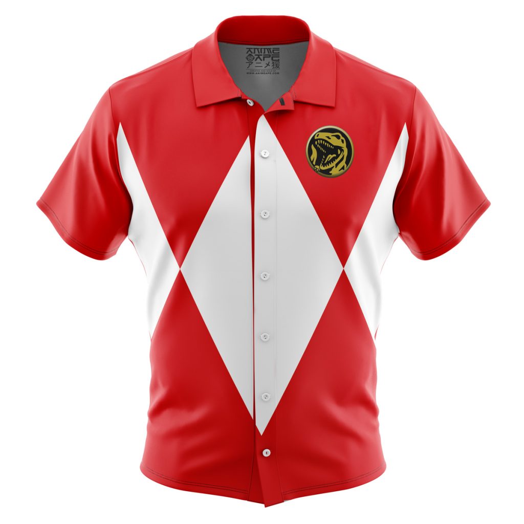 Button Up Hawaiian Shirt front new 28 - Power Rangers Mall