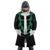 Green Psycho Rangers AOP Hooded Cloak Coat FRONT Mockup - Power Rangers Mall
