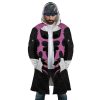 Pink Psycho Rangers AOP Hooded Cloak Coat FRONT Mockup - Power Rangers Mall