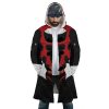 Red Psycho Rangers AOP Hooded Cloak Coat FRONT Mockup - Power Rangers Mall
