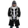 Silver Psycho Rangers AOP Hooded Cloak Coat FRONT Mockup - Power Rangers Mall