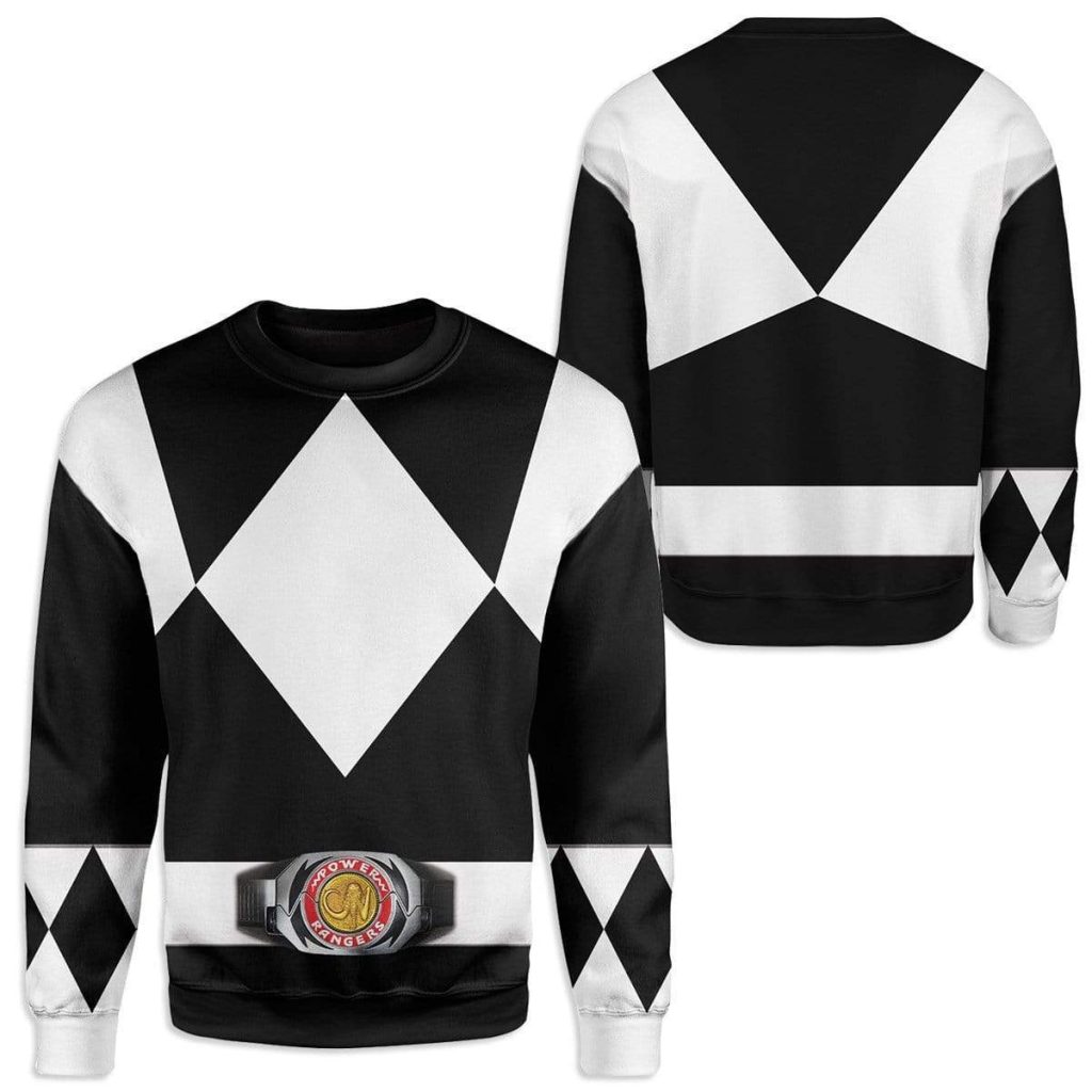 cosplay black power ranger custom t shirts hoodies apparel hd qm0102203 3d custom fleece hoodies 446345 - Power Rangers Mall
