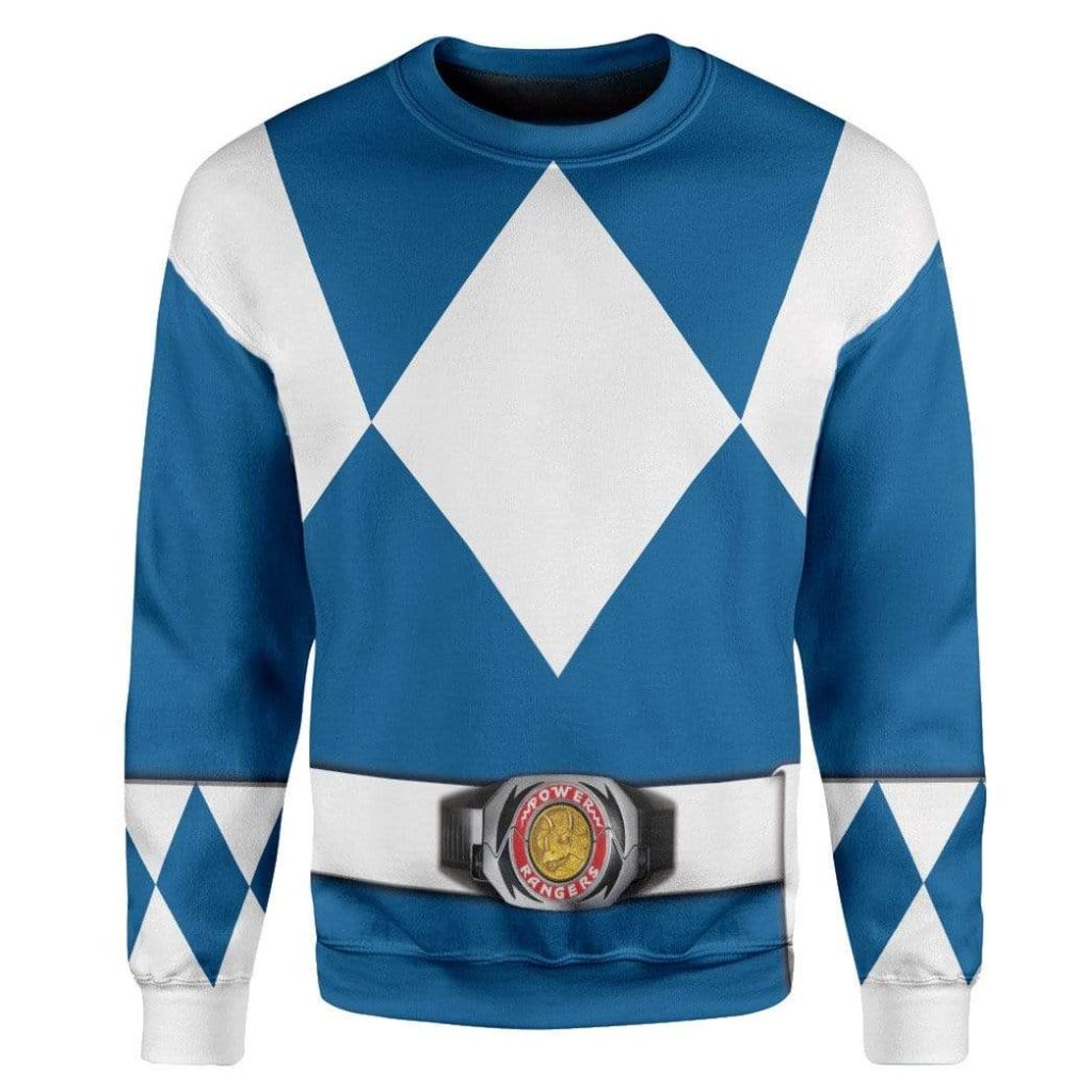 cosplay blue power ranger custom t shirts hoodies apparel hd qm0102204 3d custom fleece hoodies long sleeve s 186477 - Power Rangers Mall