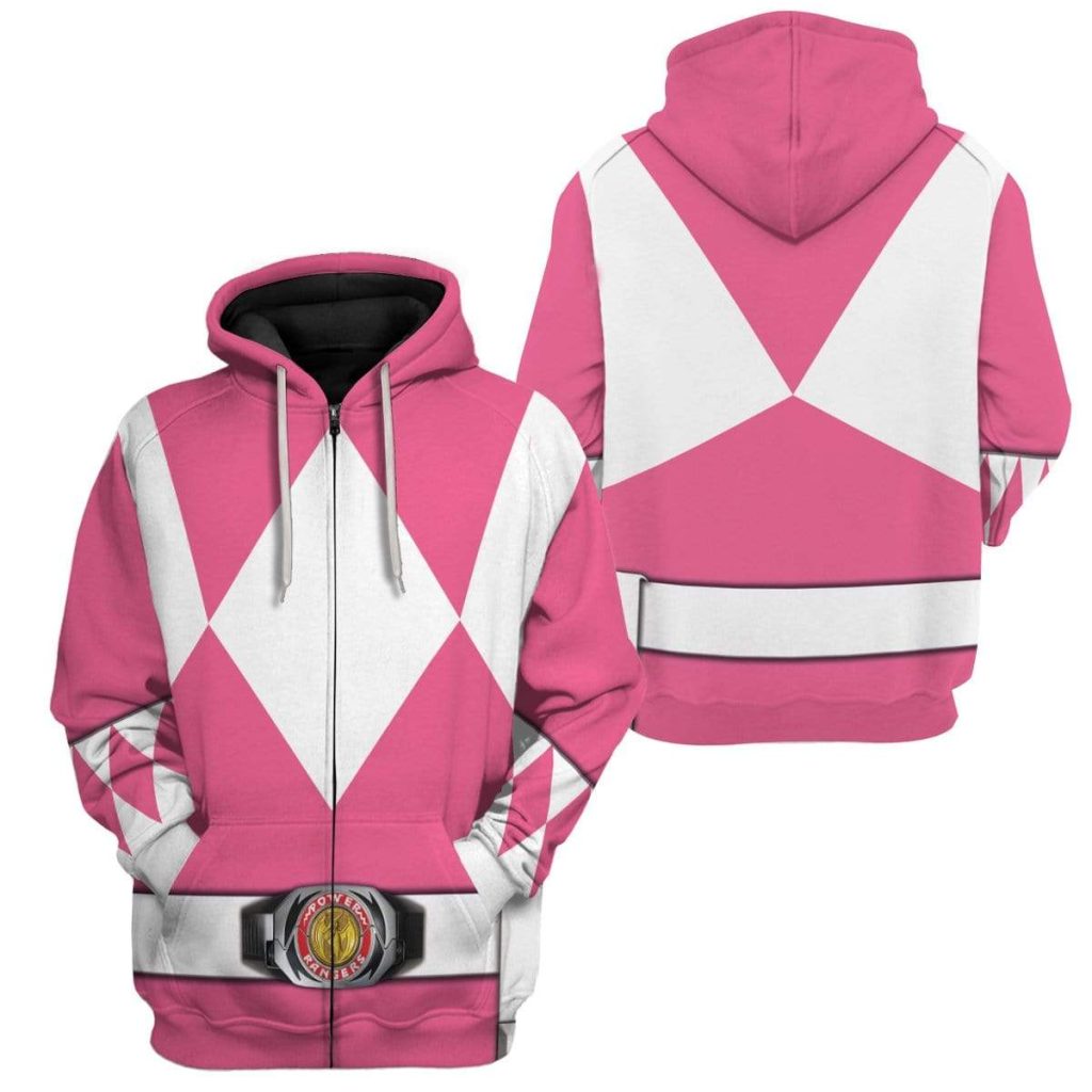cosplay pink power ranger custom t shirts hoodies apparel h01025 3d custom fleece hoodies 118260 - Power Rangers Mall