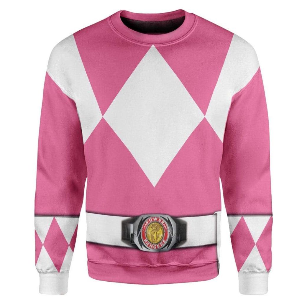cosplay pink power ranger custom t shirts hoodies apparel h01025 3d custom fleece hoodies long sleeve s 823270 - Power Rangers Mall