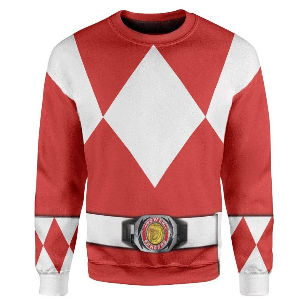 cosplay red power ranger custom t shirts hoodies apparel hd qm0102201 3d custom fleece hoodies long sleeve s 379438 - Power Rangers Mall