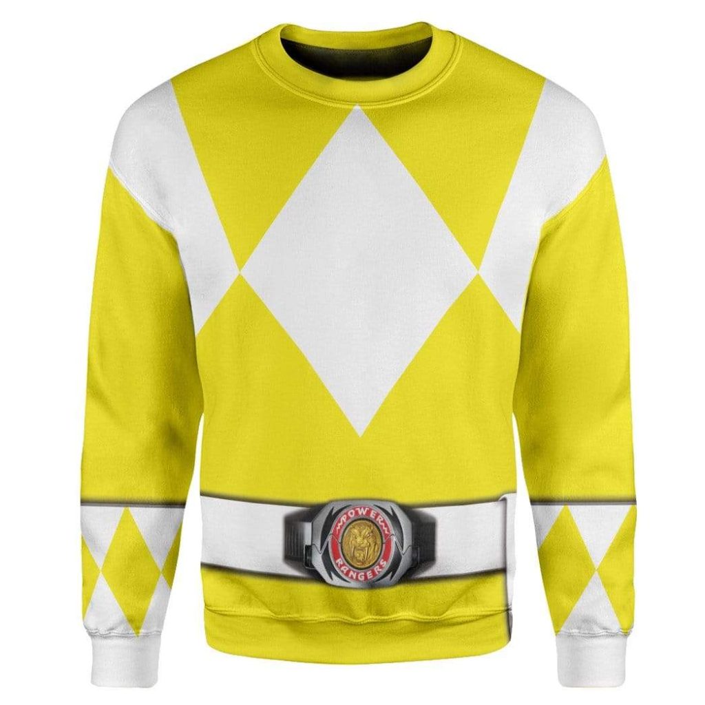 cosplay yellow power ranger custom t shirts hoodies apparel hd qm0102202 3d custom fleece hoodies long sleeve s 141839 - Power Rangers Mall