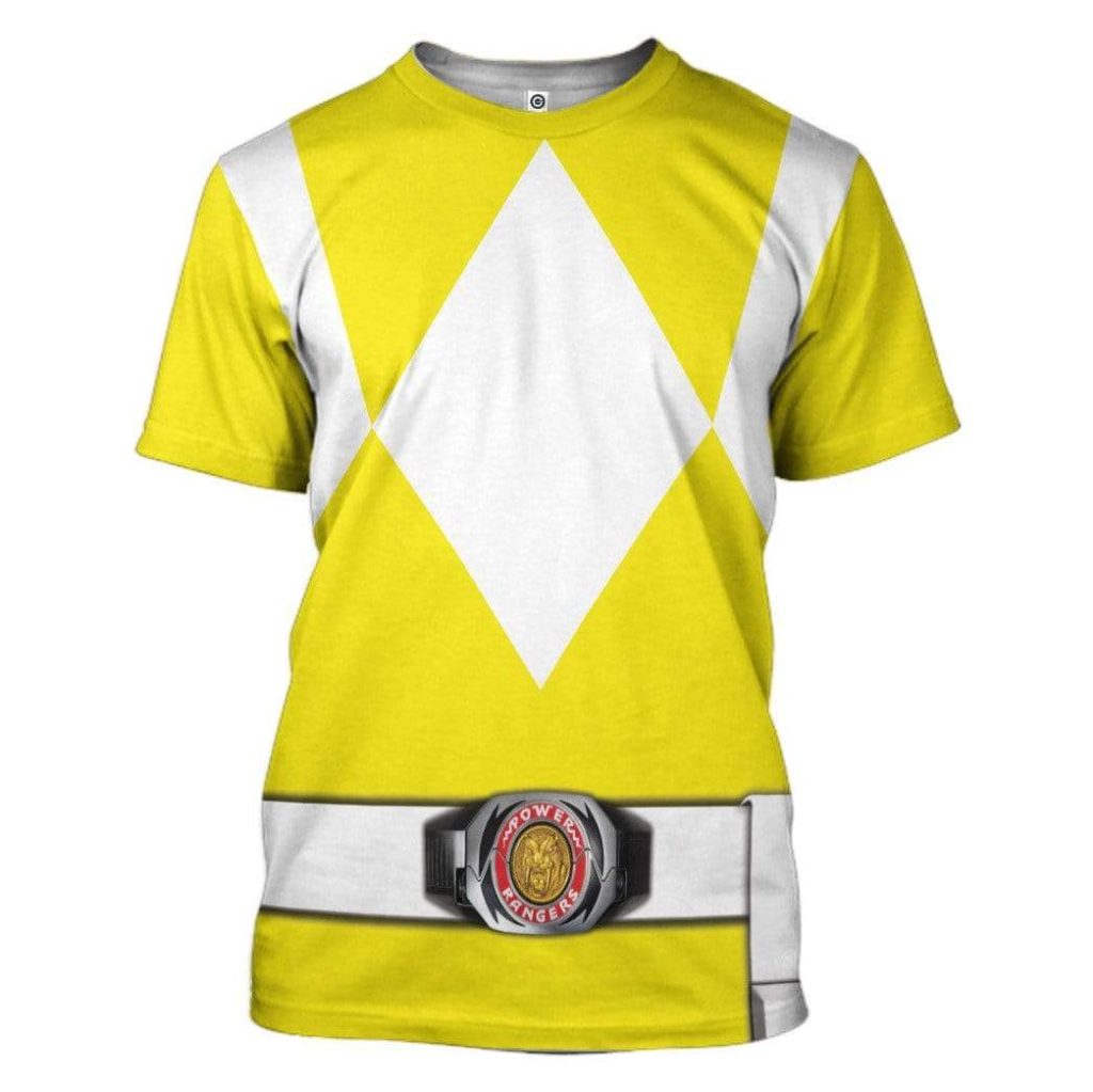 cosplay yellow power ranger custom t shirts hoodies apparel hd qm0102202 3d custom fleece hoodies t shirt s 707580 - Power Rangers Mall