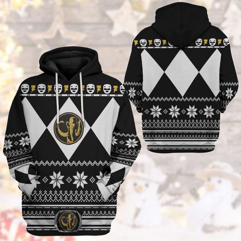 gearhuman 3d black power ranger custom tshirt hoodie apparel cw29108 3d apparel 259553 - Power Rangers Mall