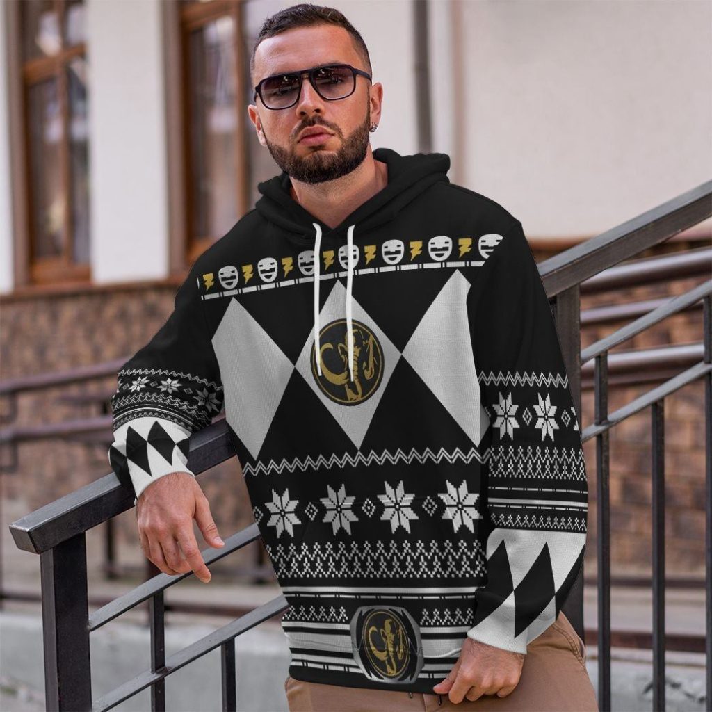gearhuman 3d black power ranger custom tshirt hoodie apparel cw29108 3d apparel 273135 - Power Rangers Mall