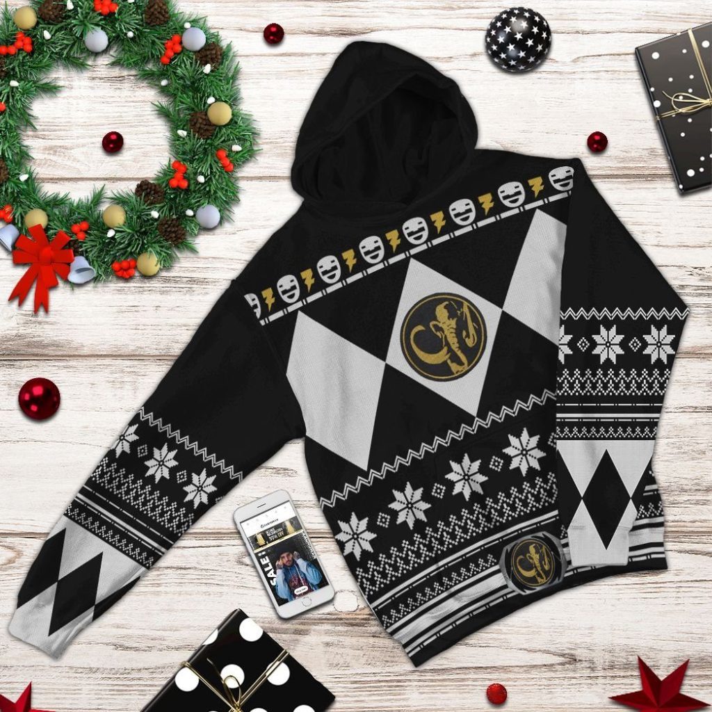 gearhuman 3d black power ranger custom tshirt hoodie apparel cw29108 3d apparel 403668 - Power Rangers Mall