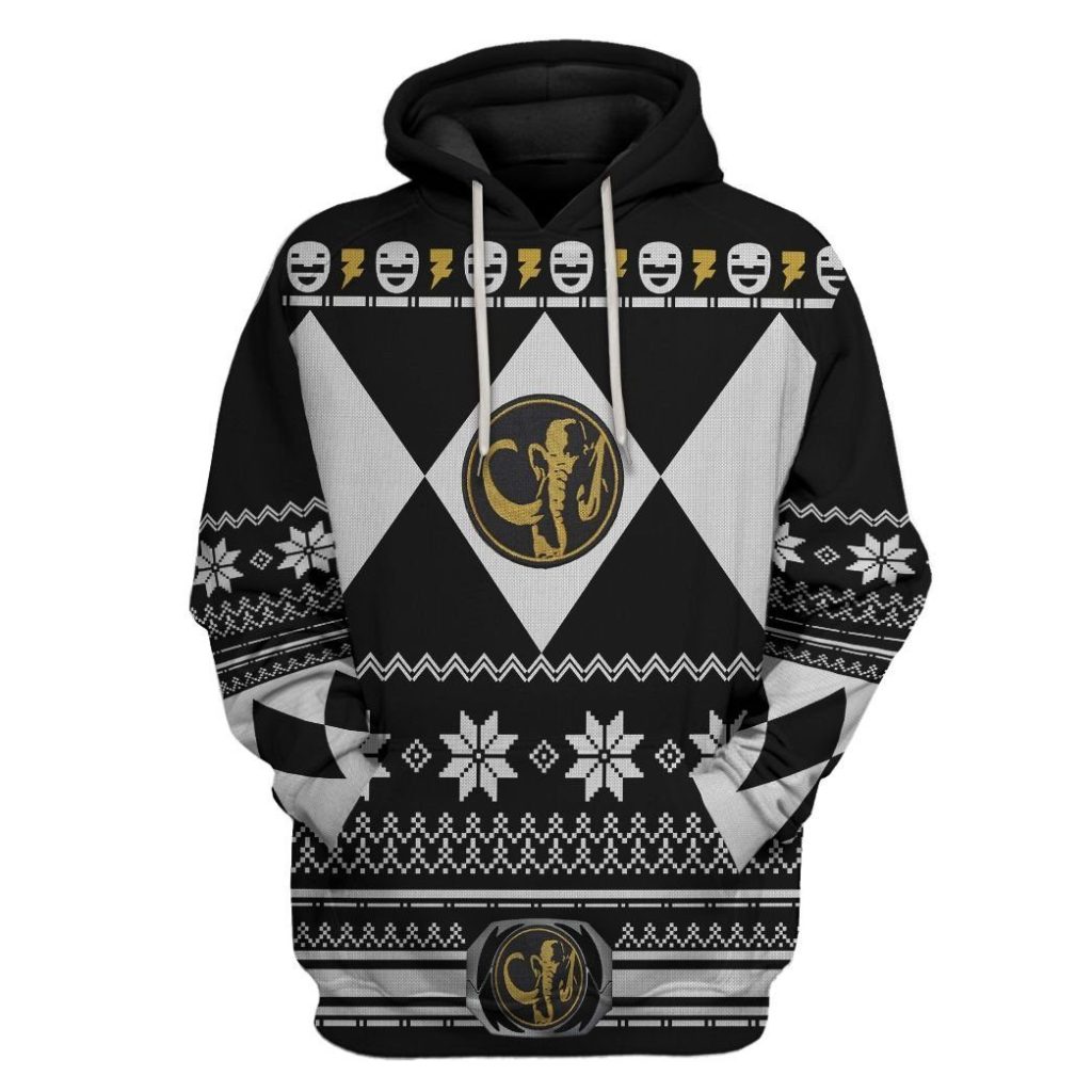 gearhuman 3d black power ranger custom tshirt hoodie apparel cw29108 3d apparel hoodie s 718571 - Power Rangers Mall