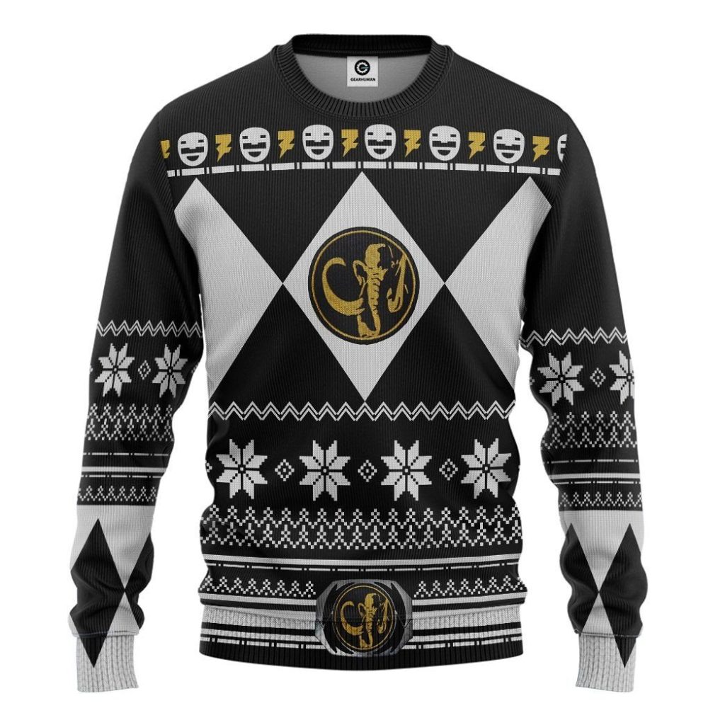 gearhuman 3d black power ranger custom tshirt hoodie apparel cw29108 3d apparel long sleeve s 209973 - Power Rangers Mall