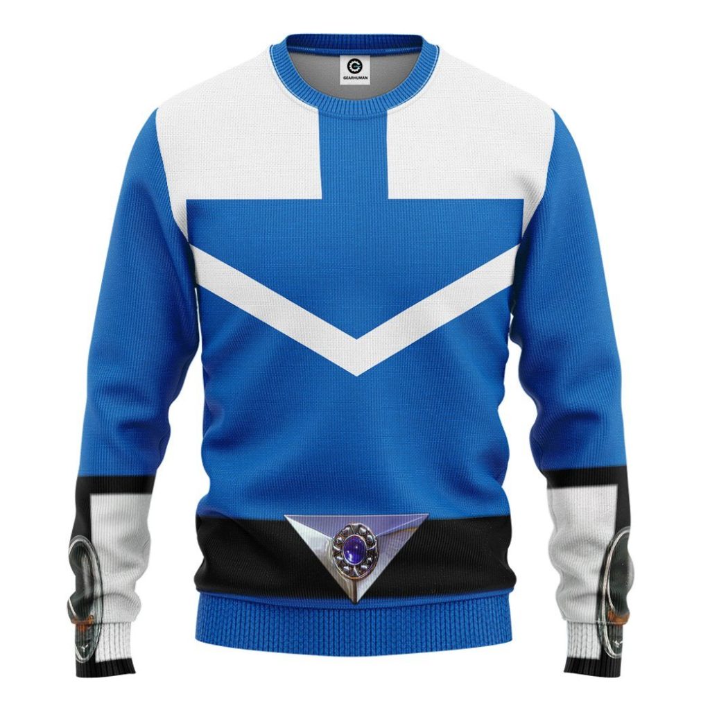 gearhuman 3d blue power rangers time force tshirt hoodie apparel gb15015 3d apparel long sleeve s 103147 - Power Rangers Mall