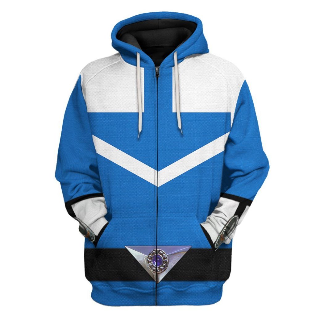 gearhuman 3d blue power rangers time force tshirt hoodie apparel gb15015 3d apparel zip hoodie s 572643 - Power Rangers Mall