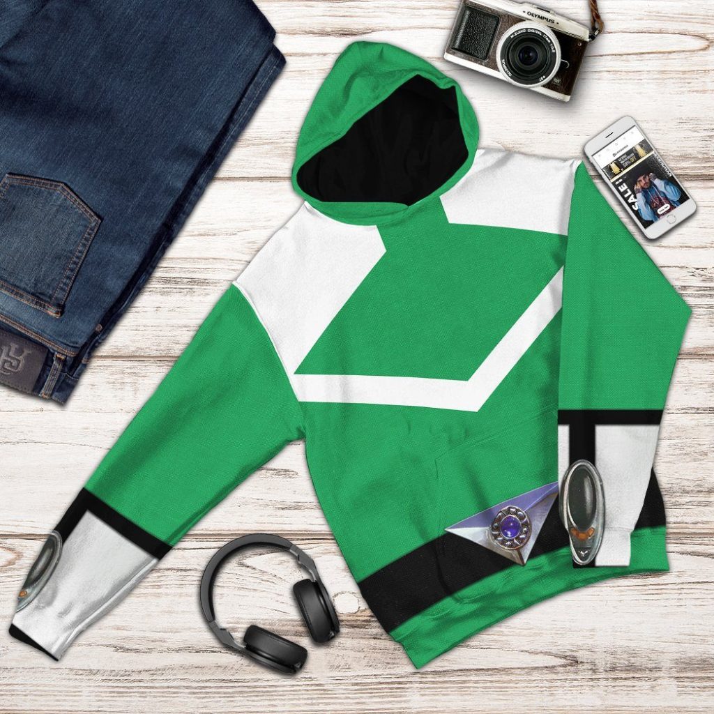 gearhuman 3d green power rangers time force tshirt hoodie apparel gb15019 3d apparel 596536 - Power Rangers Mall