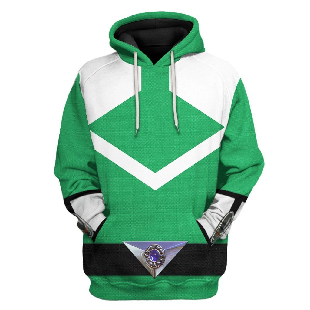 gearhuman 3d green power rangers time force tshirt hoodie apparel gb15019 3d apparel hoodie s 970685 - Power Rangers Mall