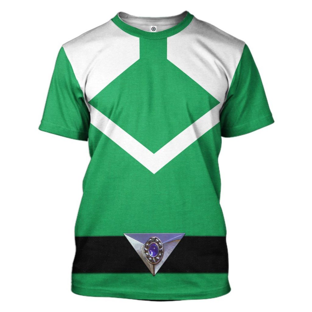 gearhuman 3d green power rangers time force tshirt hoodie apparel gb15019 3d apparel t shirt s 449939 - Power Rangers Mall