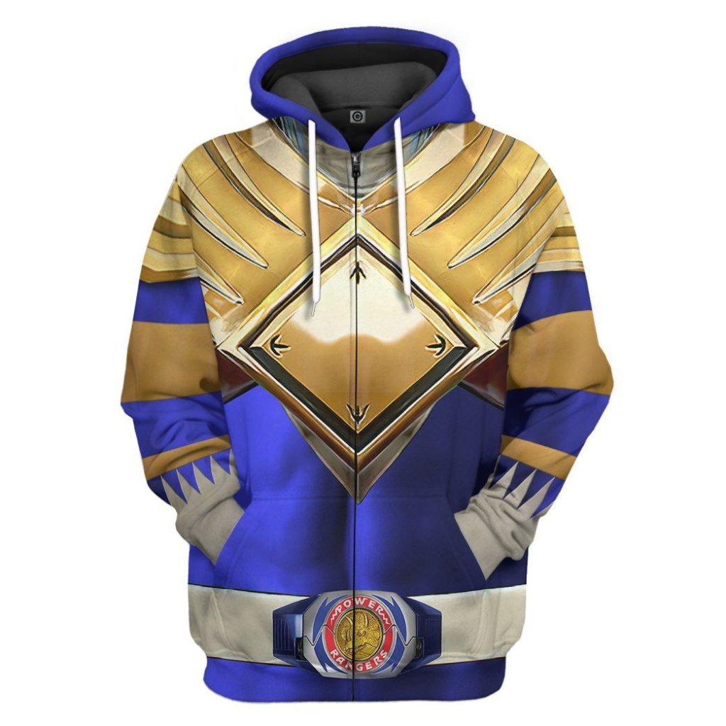gearhuman 3d mighty morphin blue 2 power rangers custom hoodie apparel gn01103 3d apparel zip hoodie s 681048 - Power Rangers Mall