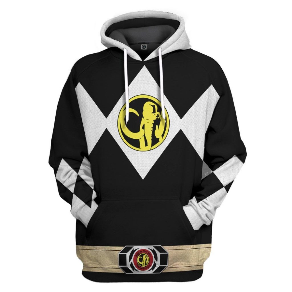 gearhuman 3d mighty morphin power ranger black tshirt hoodie apparel gk190113 3d apparel hoodie s 131341 - Power Rangers Mall