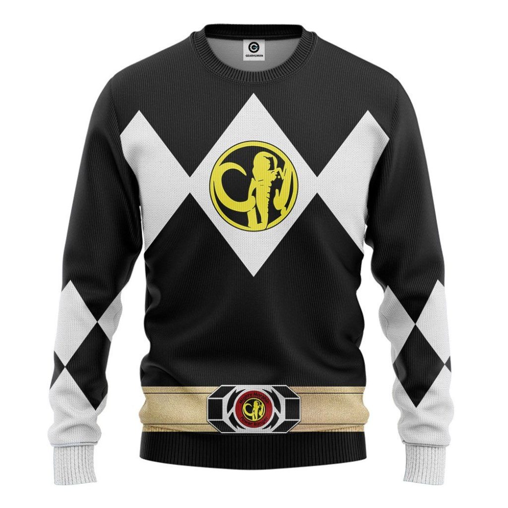 gearhuman 3d mighty morphin power ranger black tshirt hoodie apparel gk190113 3d apparel long sleeve s 519378 - Power Rangers Mall