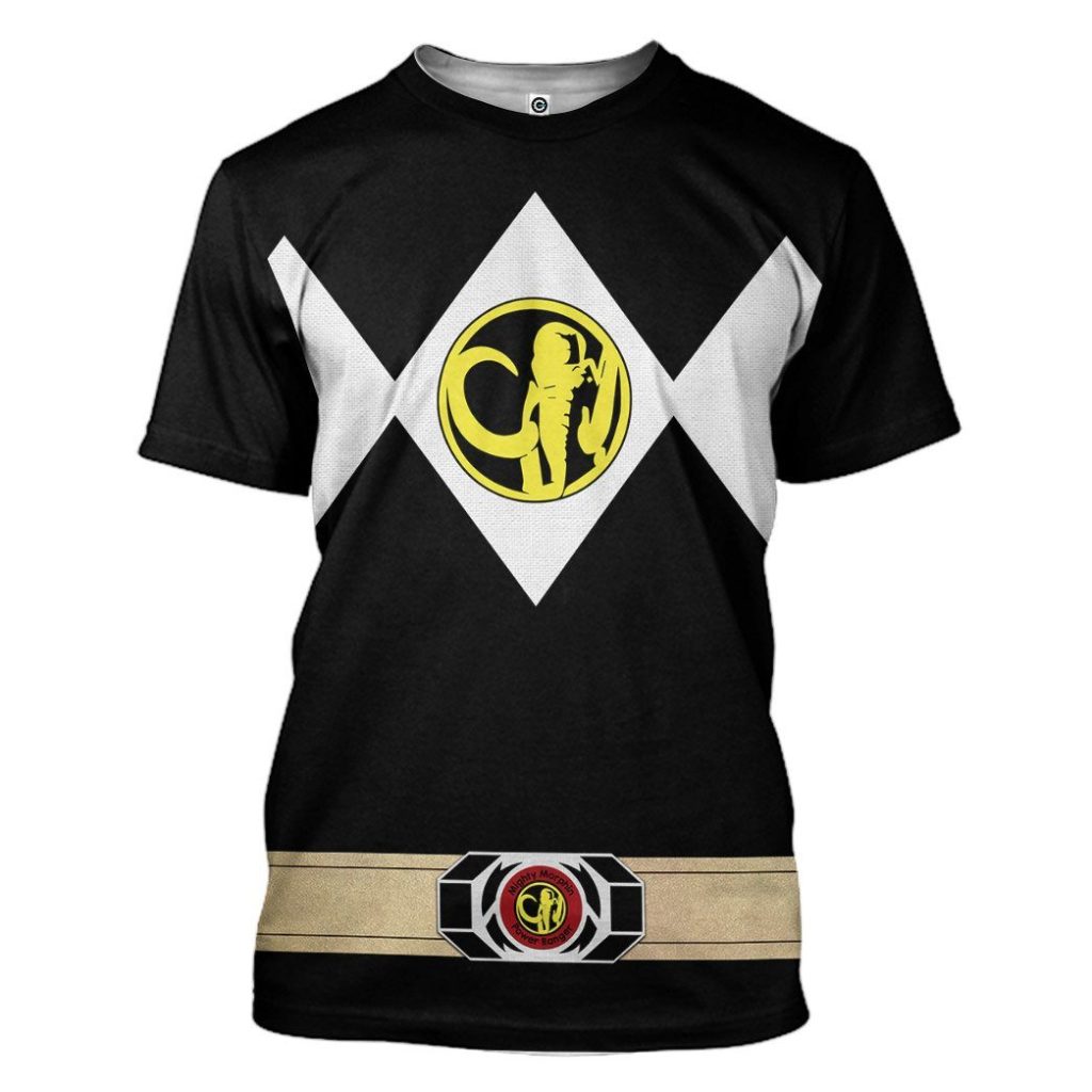 gearhuman 3d mighty morphin power ranger black tshirt hoodie apparel gk190113 3d apparel t shirt s 144117 - Power Rangers Mall