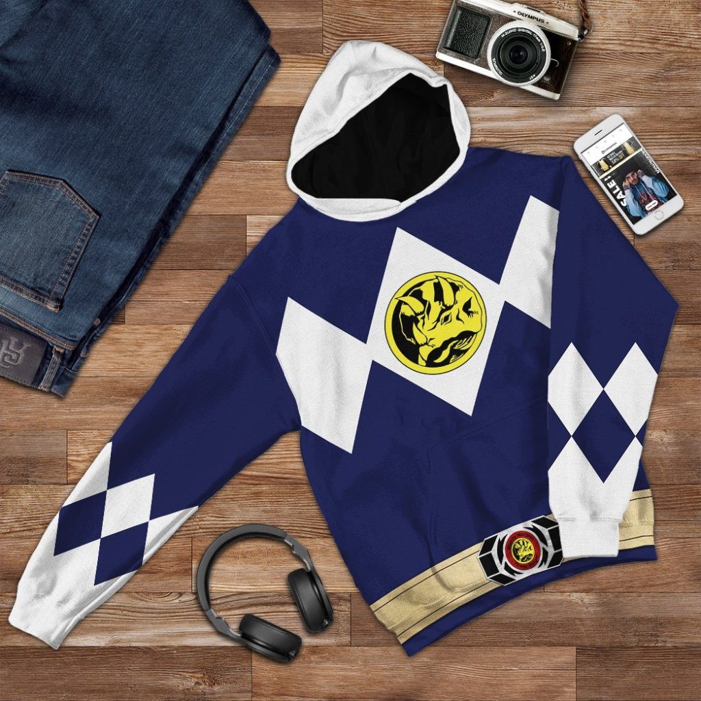 gearhuman 3d mighty morphin power ranger blue tshirt hoodie apparel gk190115 3d apparel 622926 - Power Rangers Mall