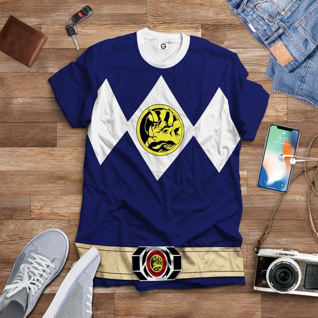 gearhuman 3d mighty morphin power ranger blue tshirt hoodie apparel gk190115 3d apparel 656249 - Power Rangers Mall
