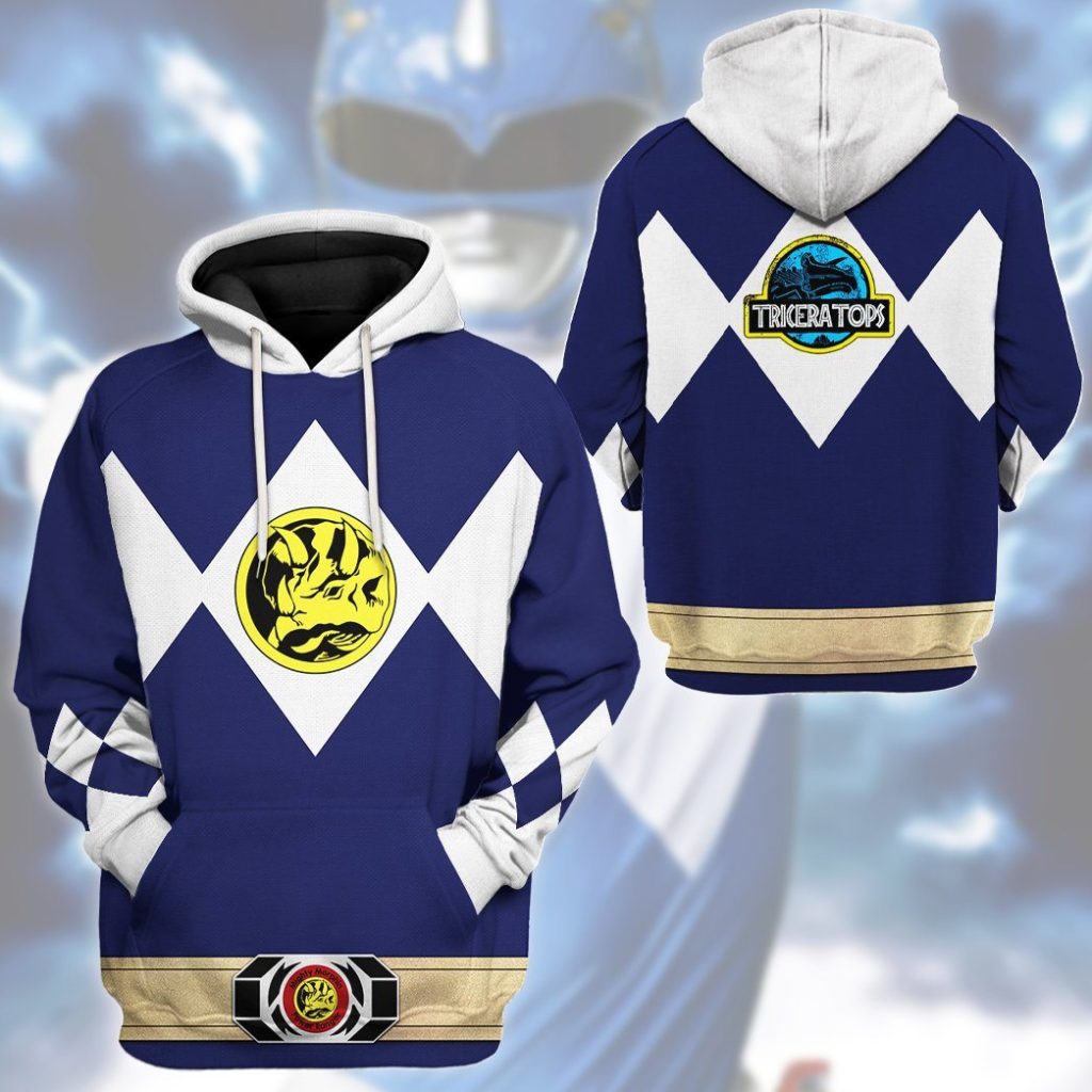 gearhuman 3d mighty morphin power ranger blue tshirt hoodie apparel gk190115 3d apparel 716814 - Power Rangers Mall