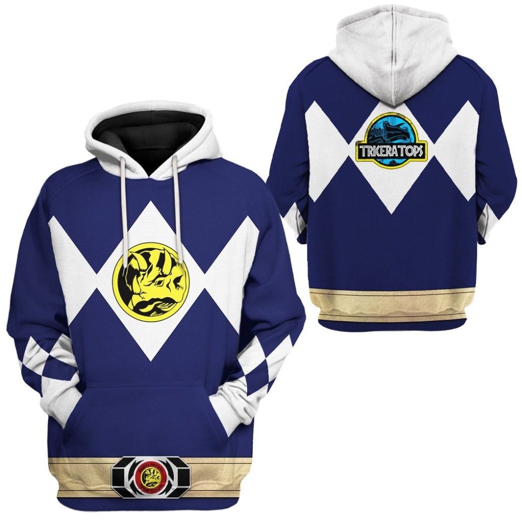 gearhuman 3d mighty morphin power ranger blue tshirt hoodie apparel gk190115 3d apparel 725207 - Power Rangers Mall