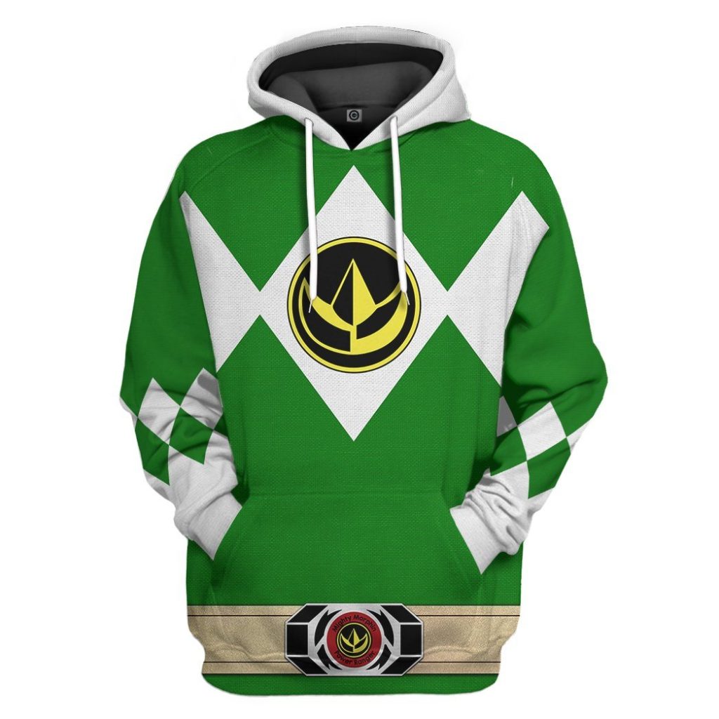 gearhuman 3d mighty morphin power ranger green tshirt hoodie apparel gk190112 3d apparel hoodie s 928638 - Power Rangers Mall
