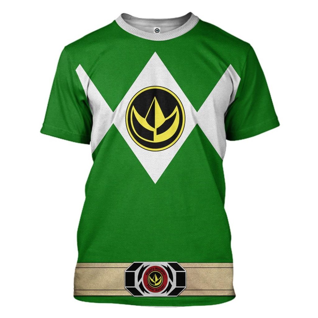 gearhuman 3d mighty morphin power ranger green tshirt hoodie apparel gk190112 3d apparel t shirt s 469234 - Power Rangers Mall