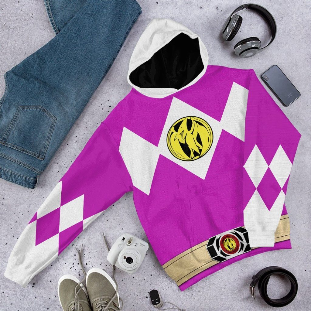 gearhuman 3d mighty morphin power ranger pink tshirt hoodie apparel gk190116 3d apparel 494358 - Power Rangers Mall