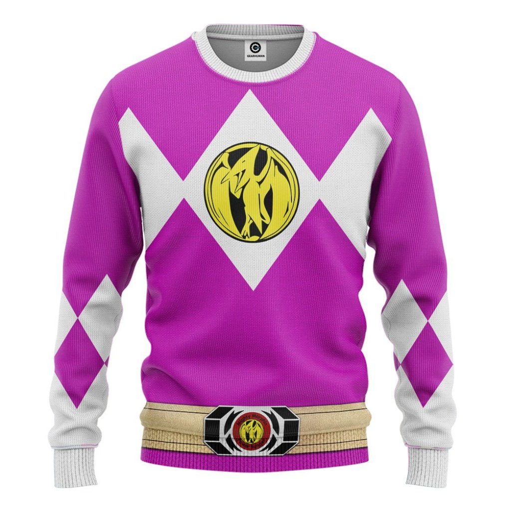 gearhuman 3d mighty morphin power ranger pink tshirt hoodie apparel gk190116 3d apparel long sleeve s 969404 - Power Rangers Mall