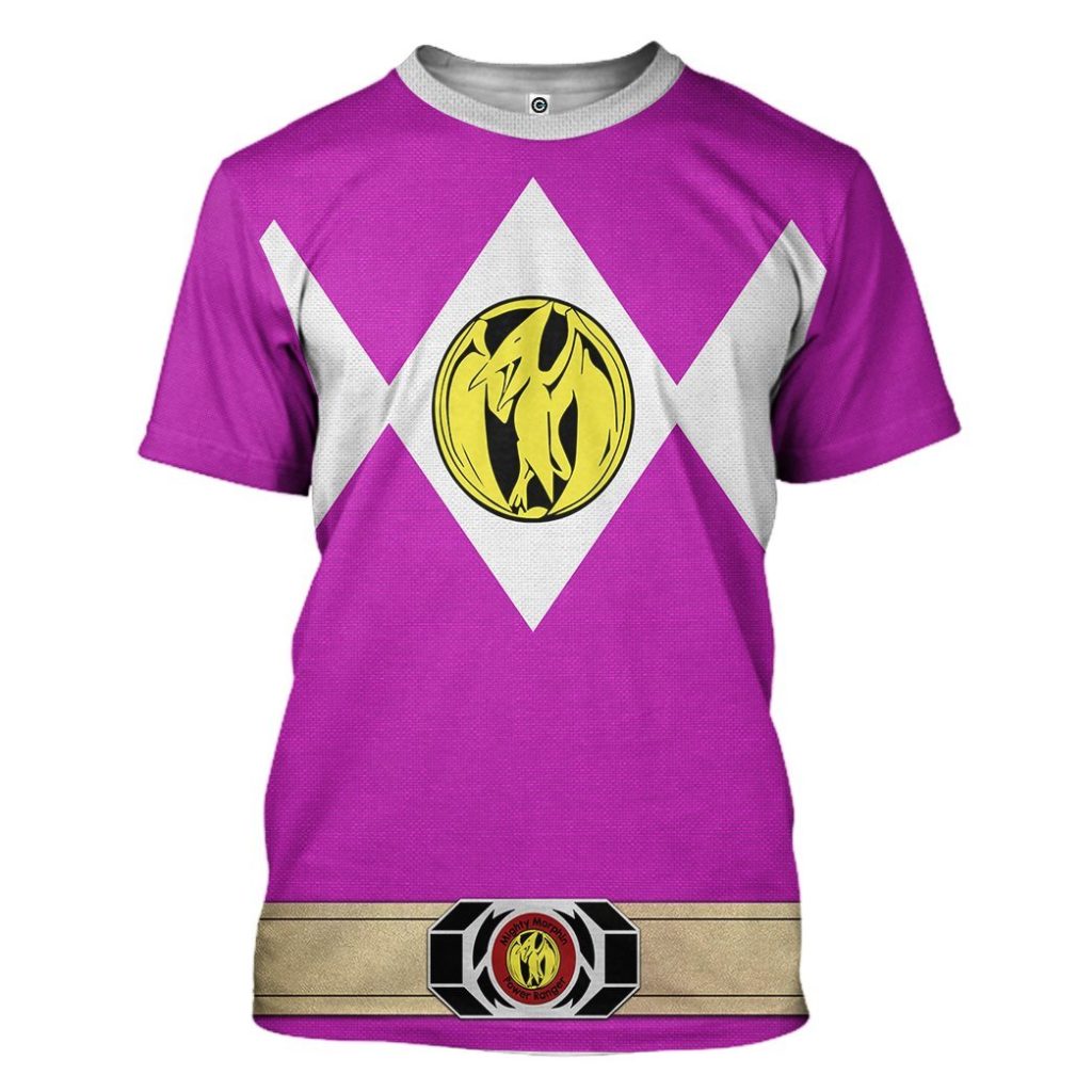 gearhuman 3d mighty morphin power ranger pink tshirt hoodie apparel gk190116 3d apparel t shirt s 185829 - Power Rangers Mall