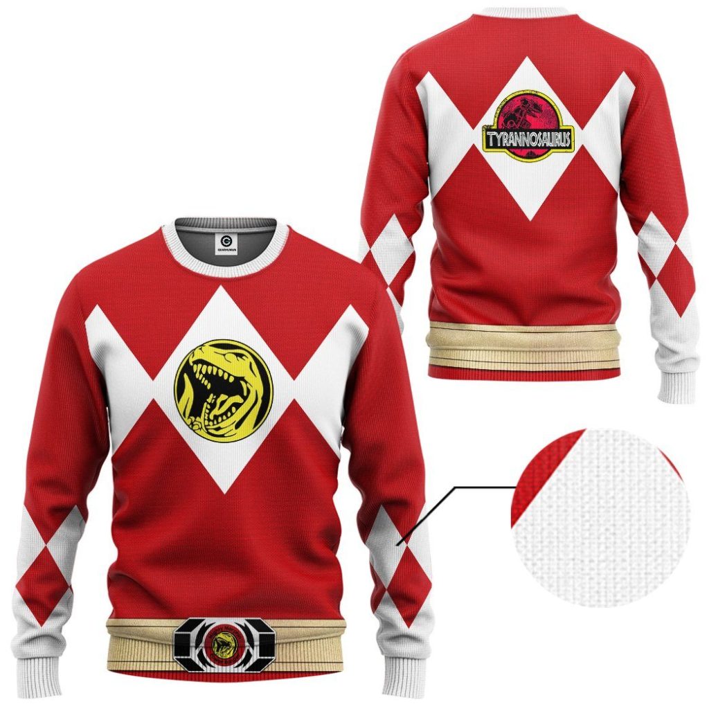 gearhuman 3d mighty morphin power ranger red tshirt hoodie apparel gk190110 3d apparel 273381 - Power Rangers Mall
