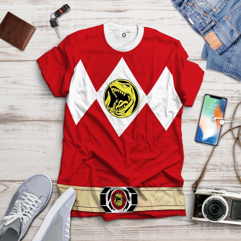 gearhuman 3d mighty morphin power ranger red tshirt hoodie apparel gk190110 3d apparel 742298 - Power Rangers Mall