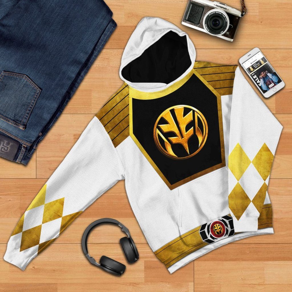 gearhuman 3d mighty morphin power ranger white tshirt hoodie apparel gk190111 3d apparel 445391 - Power Rangers Mall