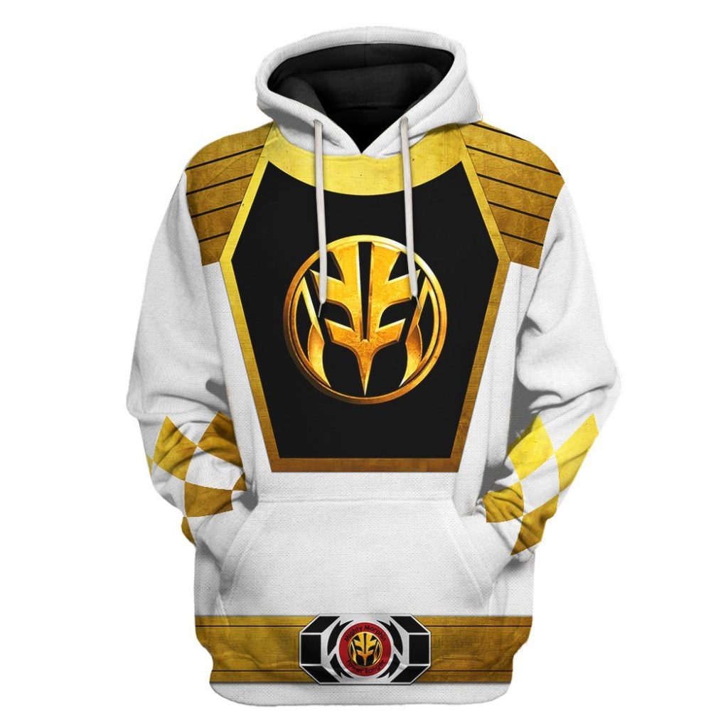 gearhuman 3d mighty morphin power ranger white tshirt hoodie apparel gk190111 3d apparel hoodie s 373113 - Power Rangers Mall