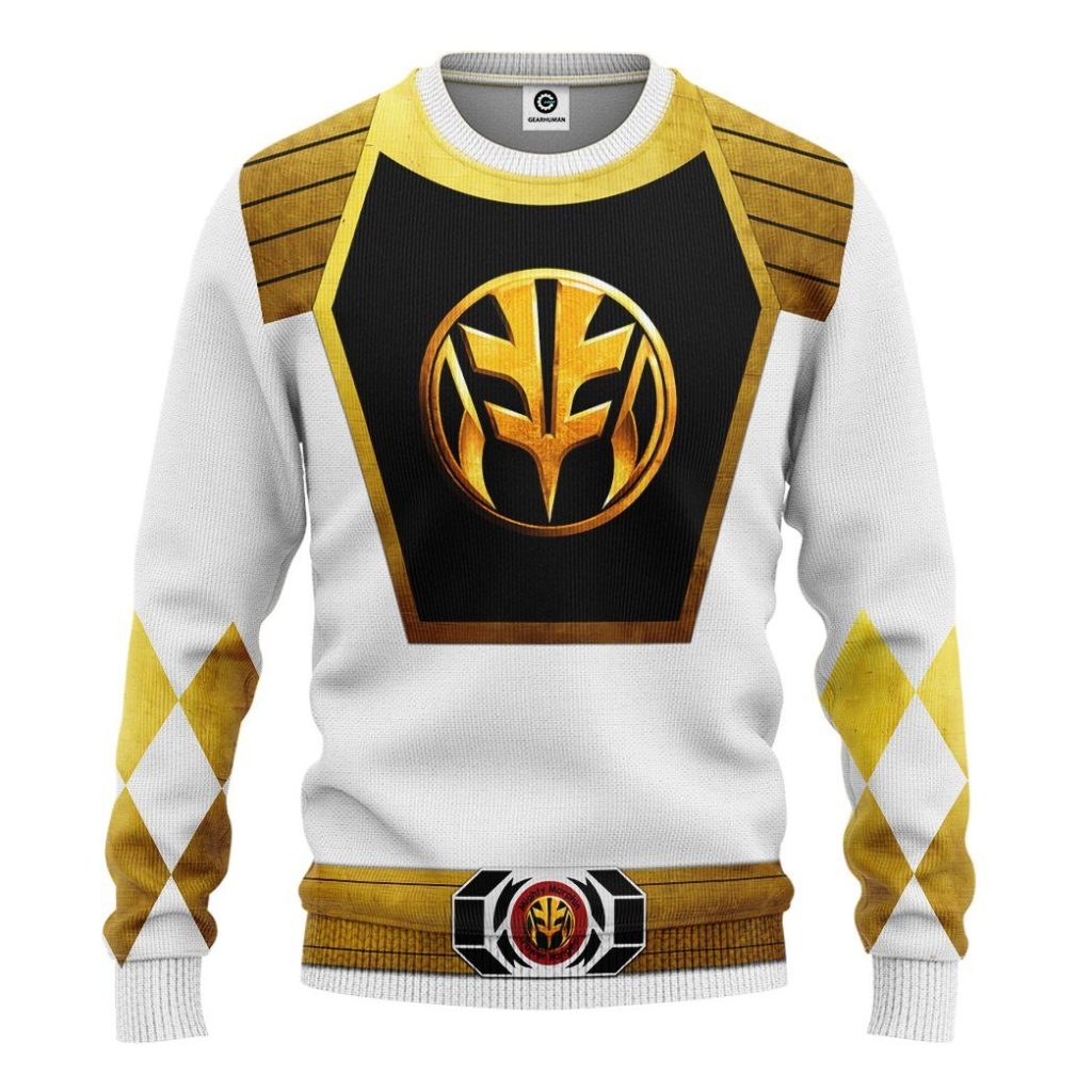 gearhuman 3d mighty morphin power ranger white tshirt hoodie apparel gk190111 3d apparel long sleeve s 324974 - Power Rangers Mall