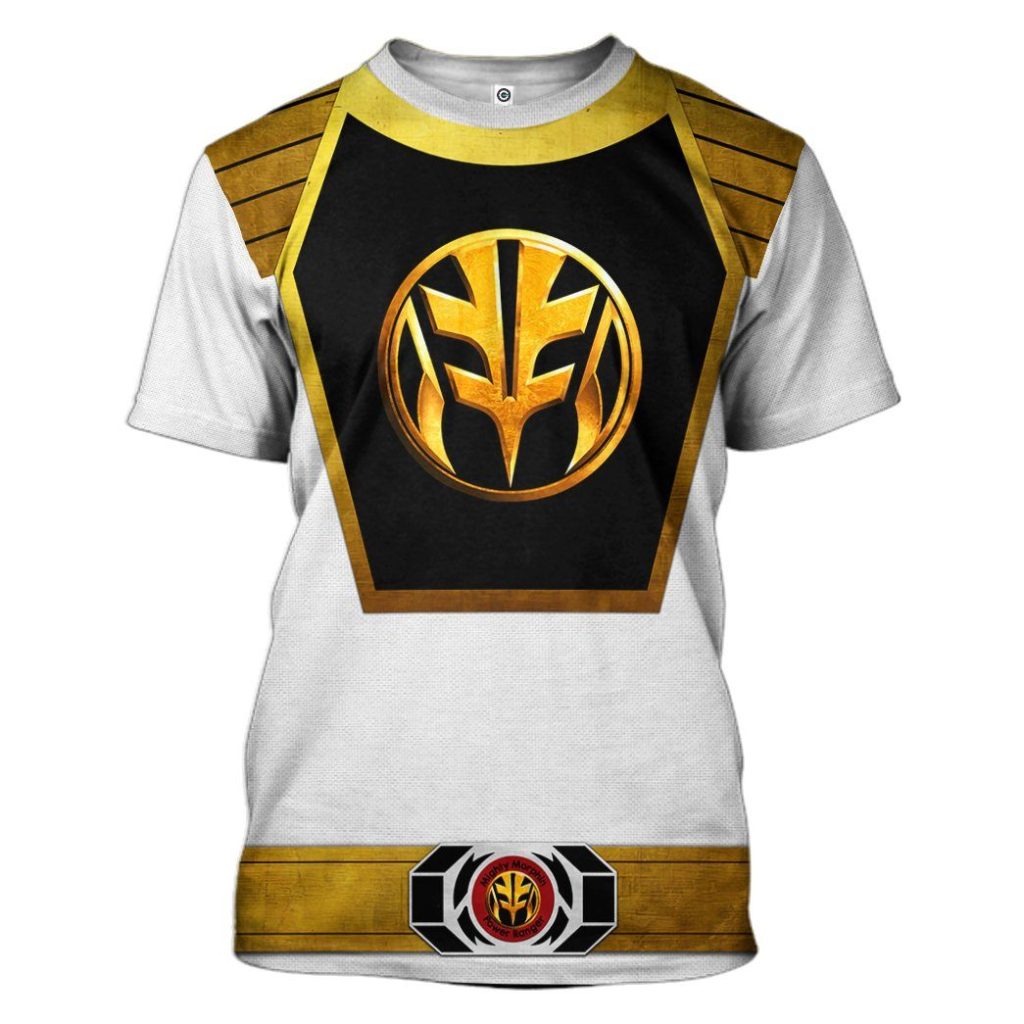gearhuman 3d mighty morphin power ranger white tshirt hoodie apparel gk190111 3d apparel t shirt s 415106 - Power Rangers Mall