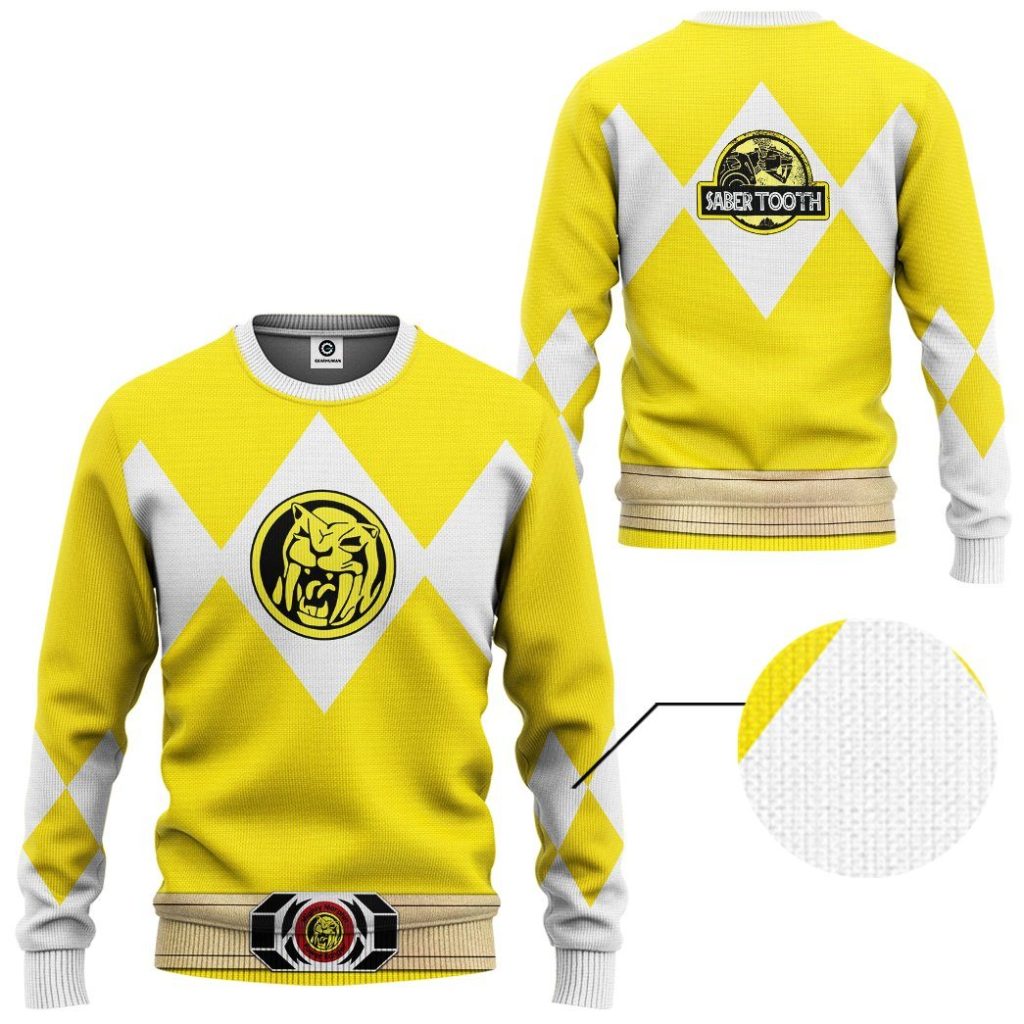 gearhuman 3d mighty morphin power ranger yellow tshirt hoodie apparel gk190114 3d apparel 226533 - Power Rangers Mall