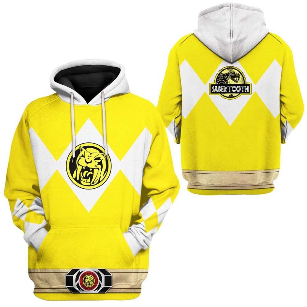 gearhuman 3d mighty morphin power ranger yellow tshirt hoodie apparel gk190114 3d apparel 373754 - Power Rangers Mall
