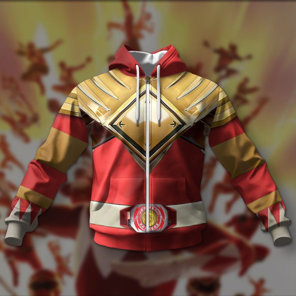 gearhuman 3d mighty morphin red 2 power rangers custom hoodie apparel gn01102 3d apparel 250792 - Power Rangers Mall