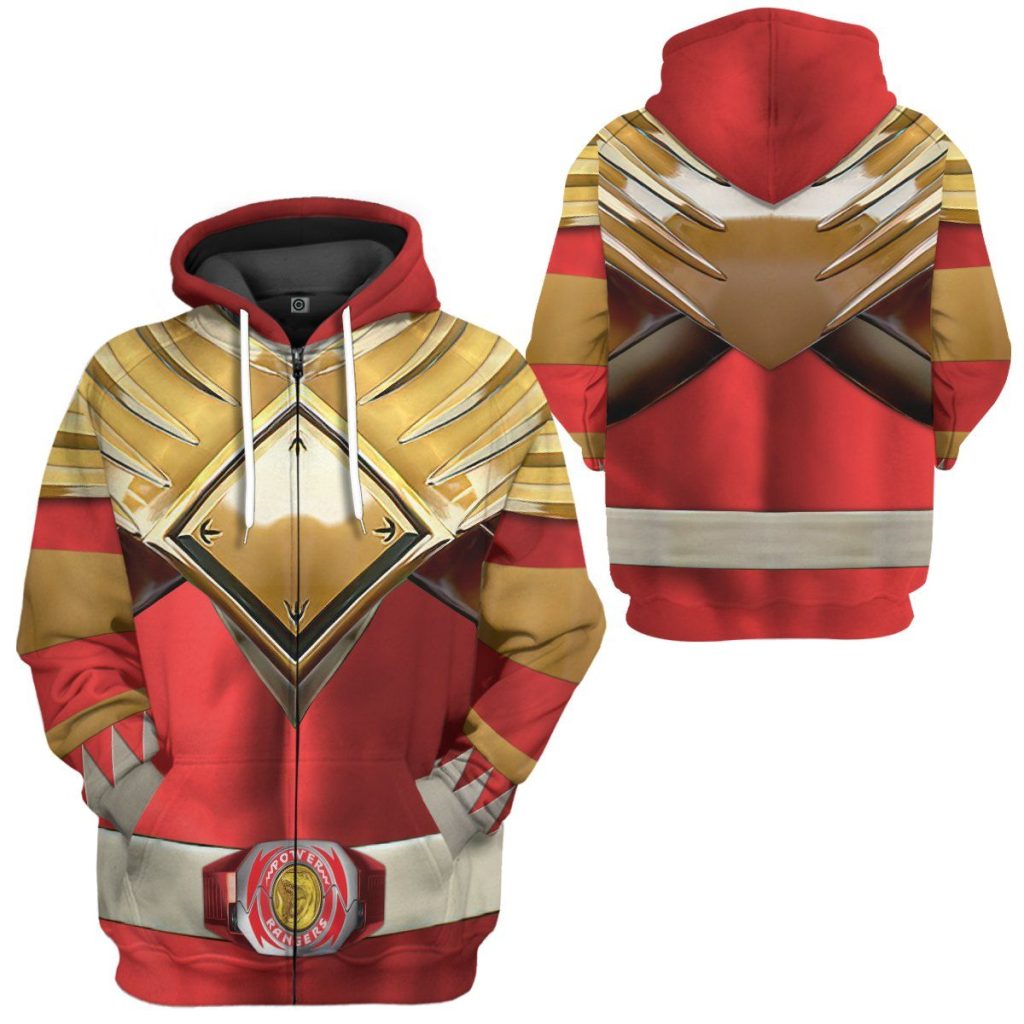 gearhuman 3d mighty morphin red 2 power rangers custom hoodie apparel gn01102 3d apparel 891600 - Power Rangers Mall