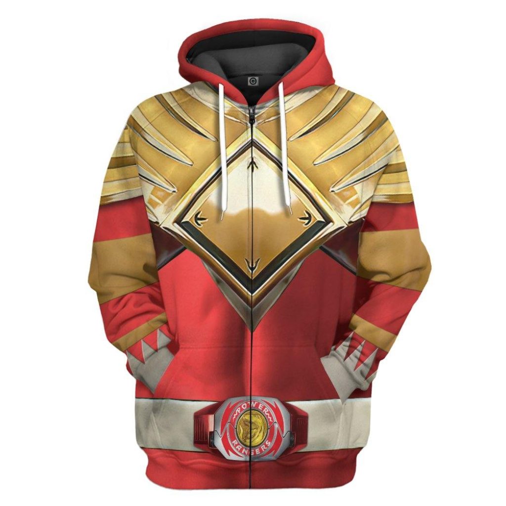 gearhuman 3d mighty morphin red 2 power rangers custom hoodie apparel gn01102 3d apparel zip hoodie s 568076 - Power Rangers Mall
